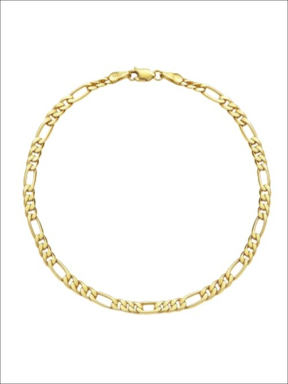 14K Gold-Filled Figaro Link Bracelet Unisex Dainty Diamond-Cut 4mm